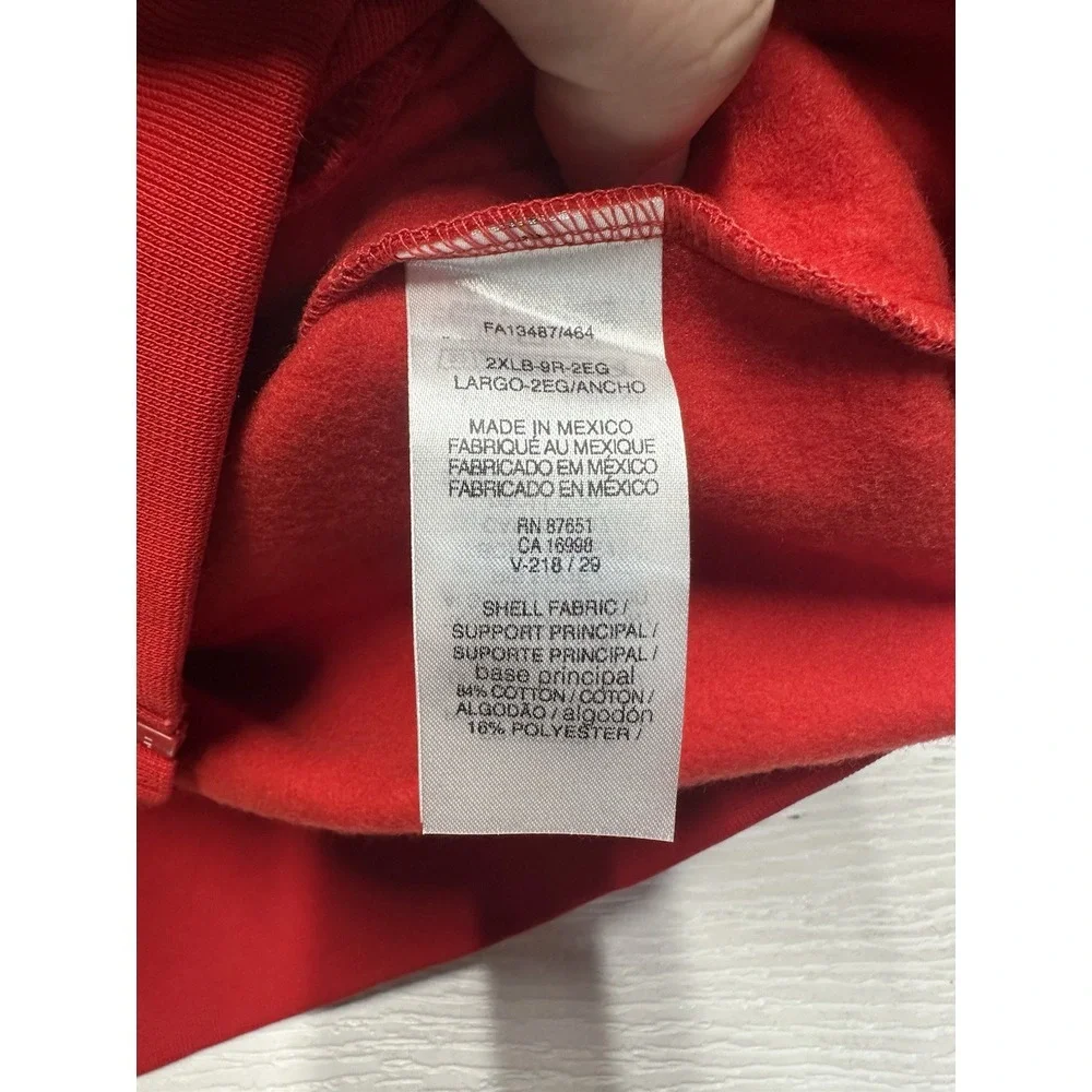 Lacoste Hoodie Men's Size‎ 2XLB Red Full Zip Long Sleeve Sweatshirt Heavyweight